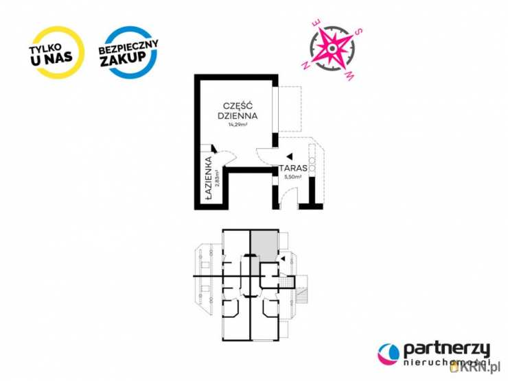 1 pokojowe, Mieszkanie  na sprzedaż, Dębki, ul. Zakonna