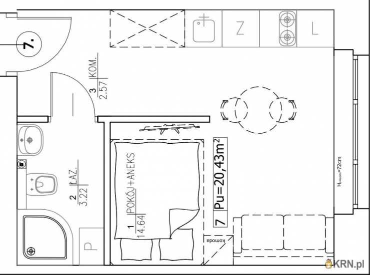Łódź, Górna, ul. Politechniki, 1 pokojowe, Mieszkanie  na sprzedaż