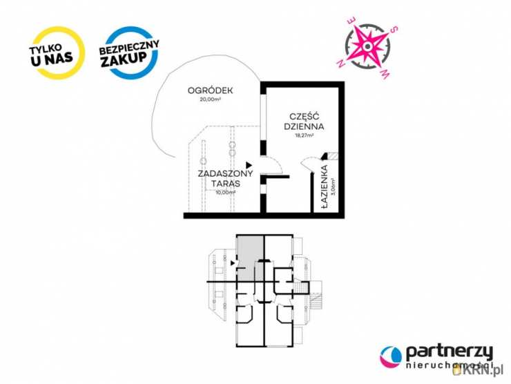 2 pokojowe, Mieszkanie  na sprzedaż, Dębki, ul. Zakonna