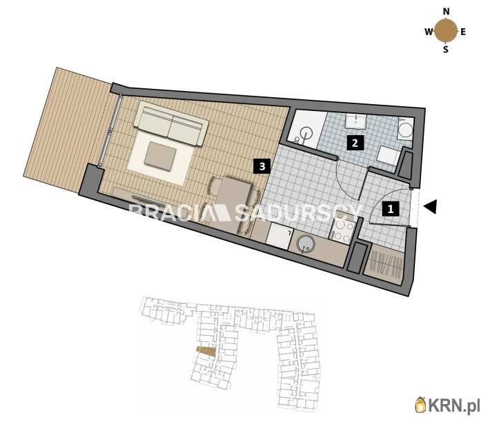 1 pokojowe, Mieszkanie  na sprzedaż, Kraków, Krowodrza/Łobzów, ul. T. Czyżewskiego