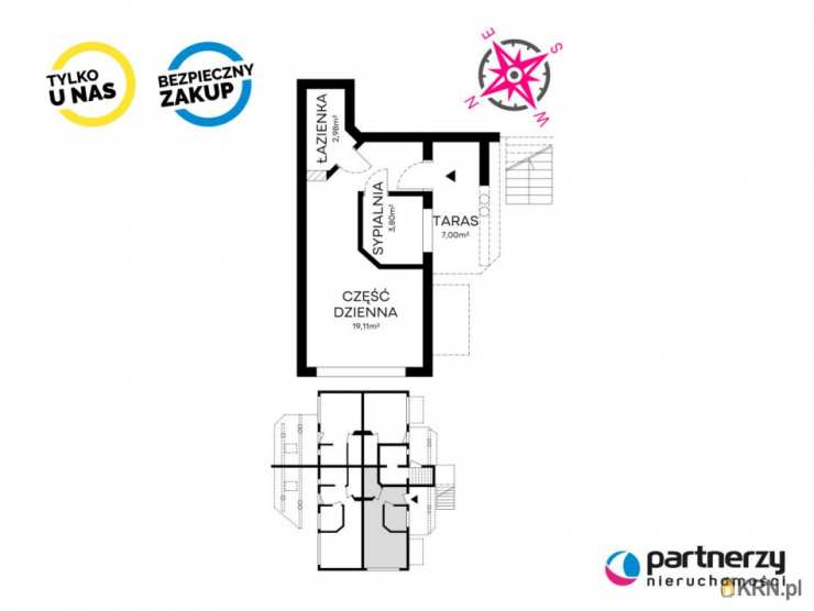 2 pokojowe, Mieszkanie  na sprzedaż, Dębki, ul. Zakonna