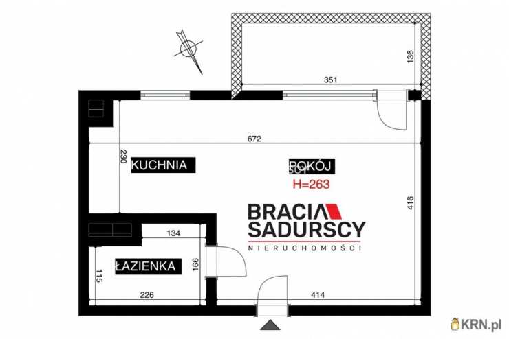 1 pokojowe, Kraków, Grzegórzki, ul. Grzegórzecka, Mieszkanie  na sprzedaż