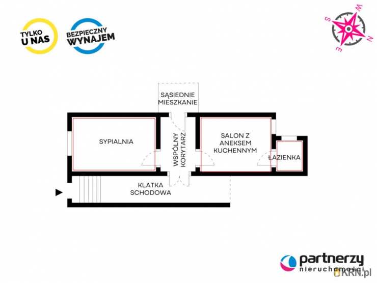 Mieszkanie  do wynajęcia, Sopot, Dolny Sopot, ul. M. Mokwy, 1 pokojowe
