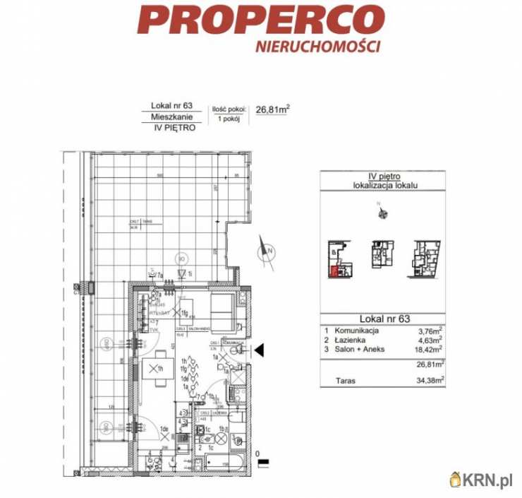 1 pokojowe, Mieszkanie  na sprzedaż, Kielce, Szydłówek, ul. Klonowa