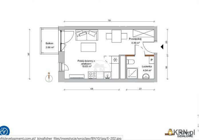 Mieszkanie  na sprzedaż, Wrocław, Stare Miasto, ul. Braniborska, 1 pokojowe