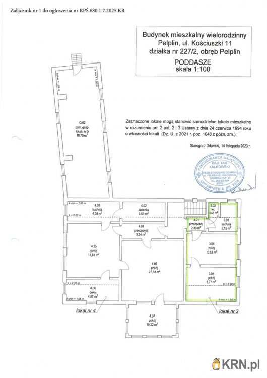 Pelplin, ul. , 2 pokojowe, Mieszkanie  na sprzedaż