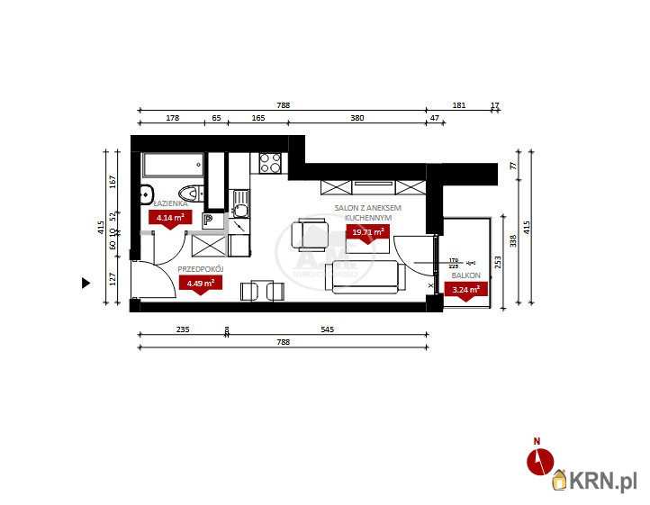 Mieszkanie  na sprzedaż, Wrocław, Stare Miasto, ul. S. Czarnieckiego, 1 pokojowe