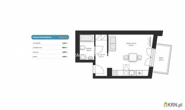 Kraków, Wzgórza Krzesławickie, ul. Polskich, Mieszkanie  na sprzedaż, 1 pokojowe