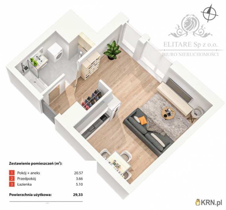 Wrocław, Krzyki, ul. , Mieszkanie  na sprzedaż, 1 pokojowe