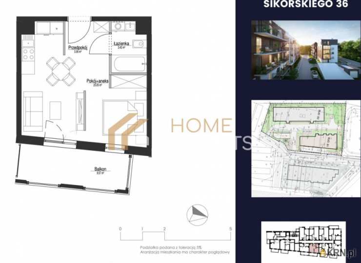 Pruszcz Gdański, ul. W. Sikorskiego, 2 pokojowe, Mieszkanie  na sprzedaż