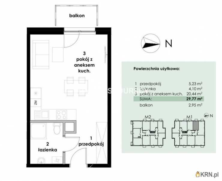 Skawina, ul. , Mieszkanie  na sprzedaż, 1 pokojowe