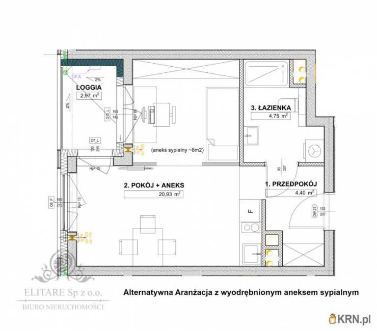 1 pokojowe, Wrocław, Krzyki, ul. , Mieszkanie  na sprzedaż