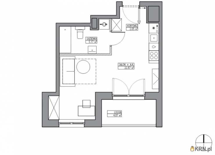 Wrocław, Krzyki, ul. , Mieszkanie  na sprzedaż, 1 pokojowe