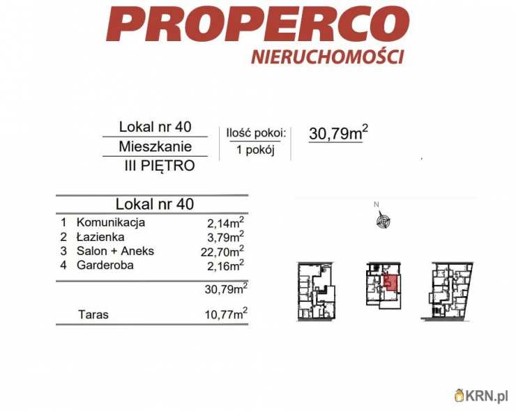 1 pokojowe, Mieszkanie  na sprzedaż, Kielce, Szydłówek, ul. Klonowa
