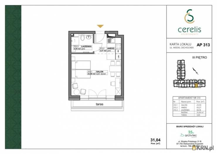 Mieszkanie  na sprzedaż, Ciechocinek, ul. Widok, 1 pokojowe