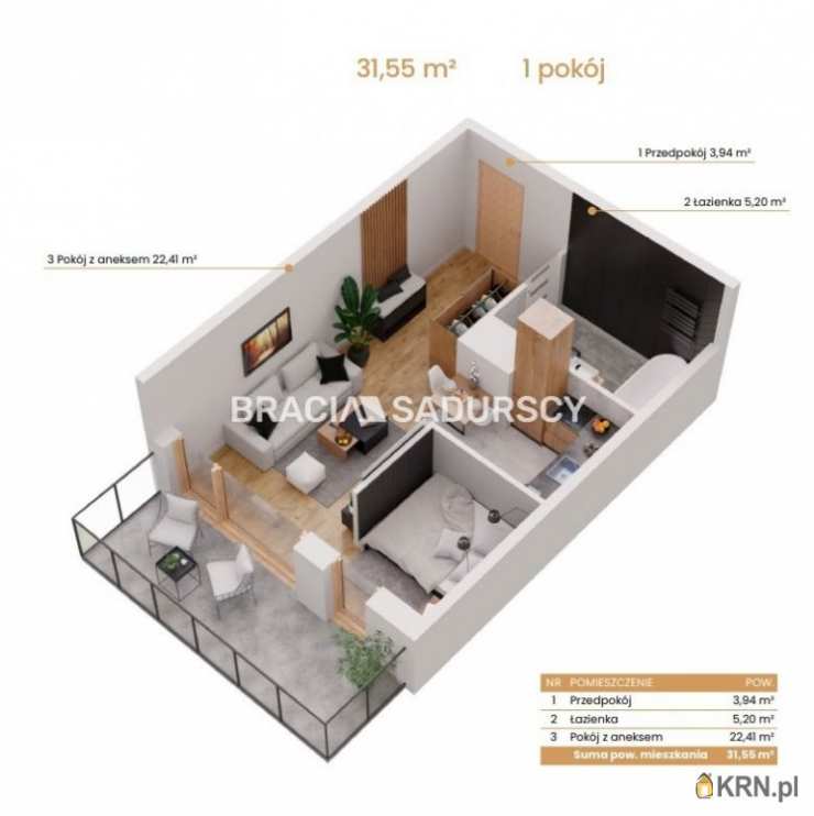 Katowice, ul. Ceglana, 1 pokojowe, Mieszkanie  na sprzedaż