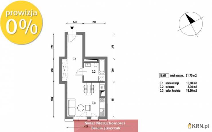 Mieszkanie  na sprzedaż, 1 pokojowe, Brzeg, ul. 