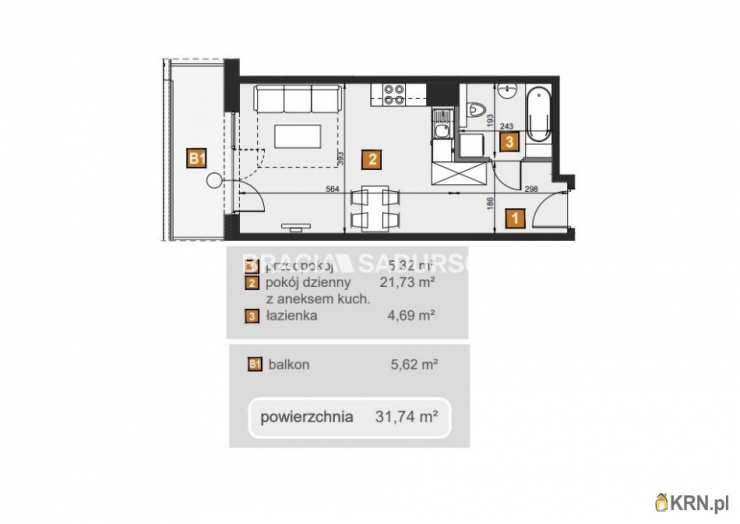 Kraków, Dębniki, ul. dr. J. Babińskiego, Mieszkanie  na sprzedaż, 1 pokojowe