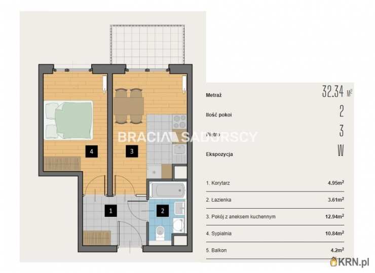 Kraków, Krowodrza, ul. Kijowska, Mieszkanie  na sprzedaż, 2 pokojowe