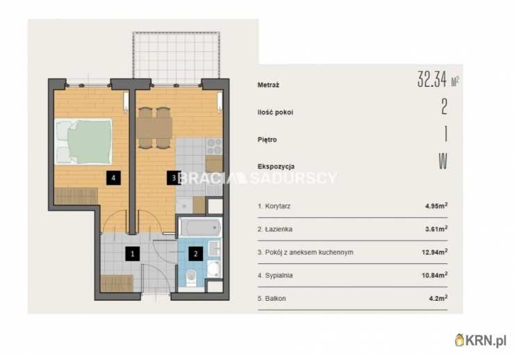 Kraków, Krowodrza, ul. Kijowska, 2 pokojowe, Mieszkanie  na sprzedaż