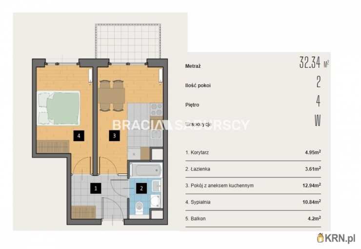 Kraków, Krowodrza, ul. Kijowska, 2 pokojowe, Mieszkanie  na sprzedaż