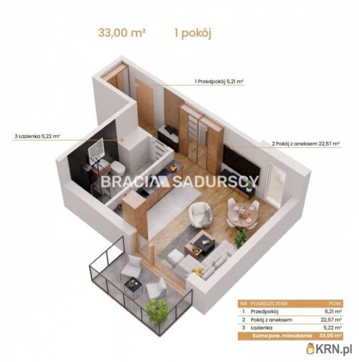 Mieszkanie  na sprzedaż, 1 pokojowe, Katowice, ul. Ceglana