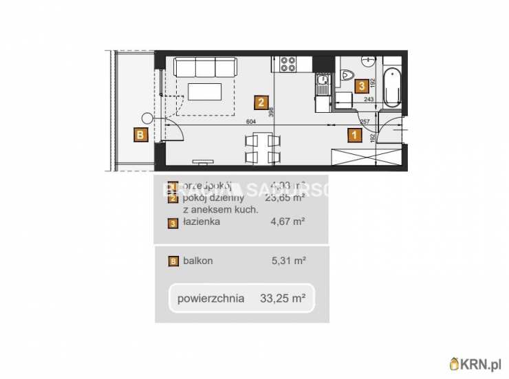 Kraków, Dębniki, ul. dr. J. Babińskiego, Mieszkanie  na sprzedaż, 1 pokojowe