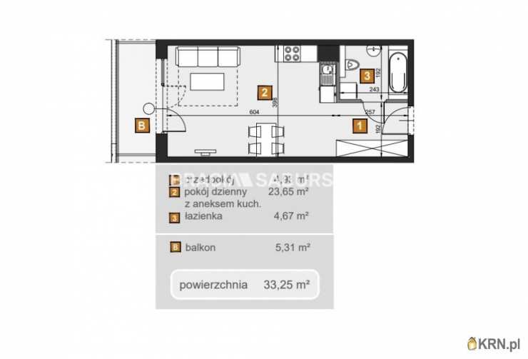 Kraków, Dębniki, ul. dr. J. Babińskiego, Mieszkanie  na sprzedaż, 1 pokojowe