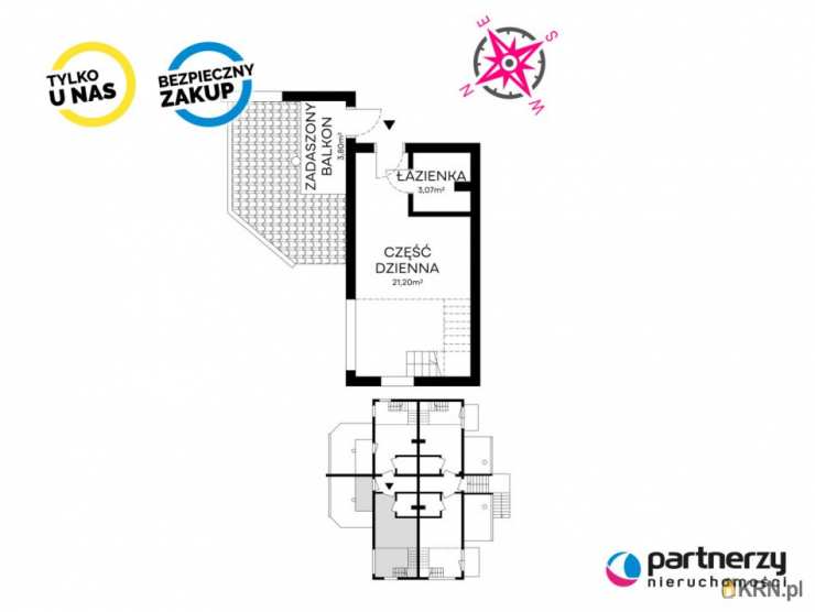 2 pokojowe, Mieszkanie  na sprzedaż, Dębki, ul. Zakonna
