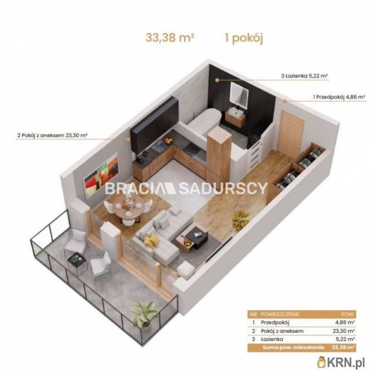 Katowice, ul. Ceglana, 1 pokojowe, Mieszkanie  na sprzedaż