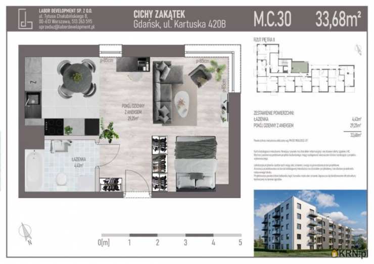 Gdańsk, Siedlce, ul. Kartuska, Mieszkanie  na sprzedaż, 1 pokojowe