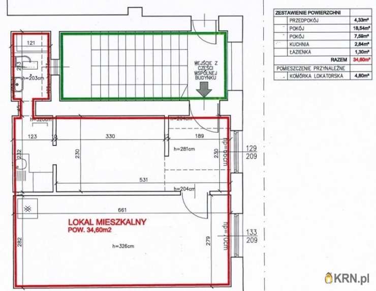 2 pokojowe, Kraków, Stare Miasto, ul. , Mieszkanie  na sprzedaż