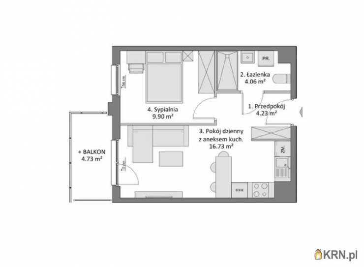 2 pokojowe, Mieszkanie  na sprzedaż, Gdańsk, Chełm, ul. Pastelowa