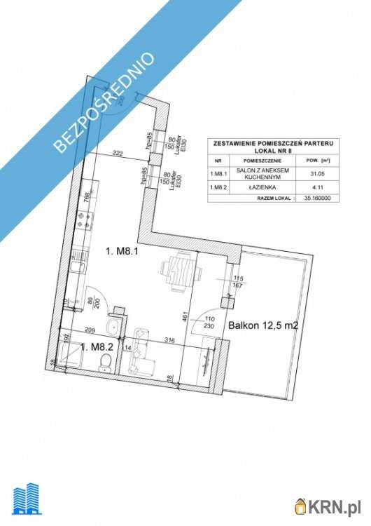 Szubin, ul. T. Kościuszki, 1 pokojowe, Mieszkanie  na sprzedaż