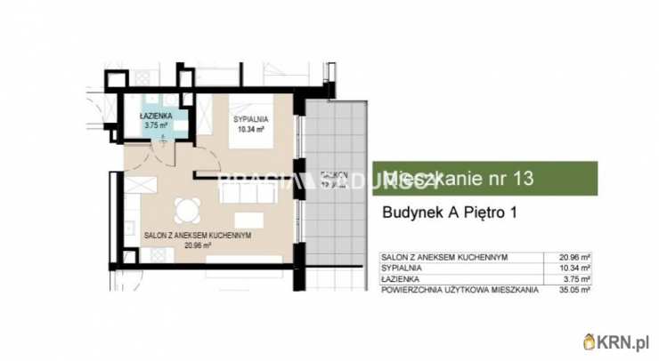 2 pokojowe, Mieszkanie  na sprzedaż, Kraków, Wzgórza Krzesławickie, ul. Kantorowicka