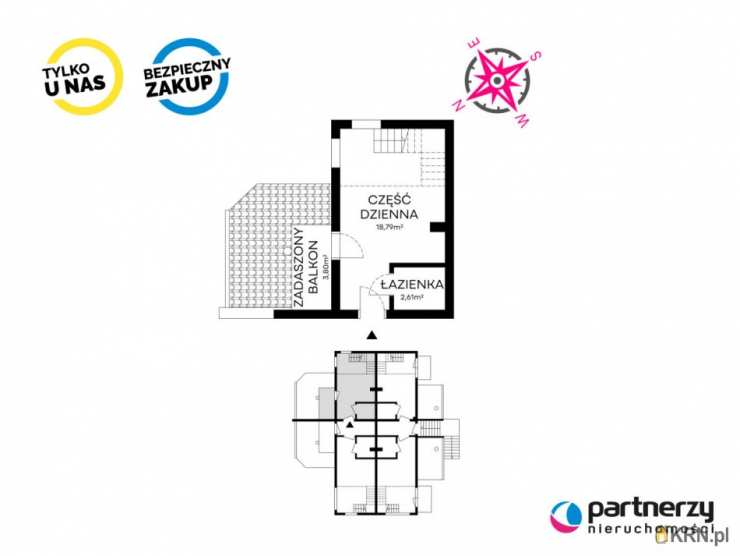 2 pokojowe, Mieszkanie  na sprzedaż, Dębki, ul. Zakonna