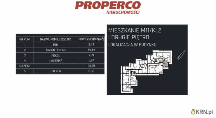 2 pokojowe, Mieszkanie  na sprzedaż, Jędrzejów, ul. 