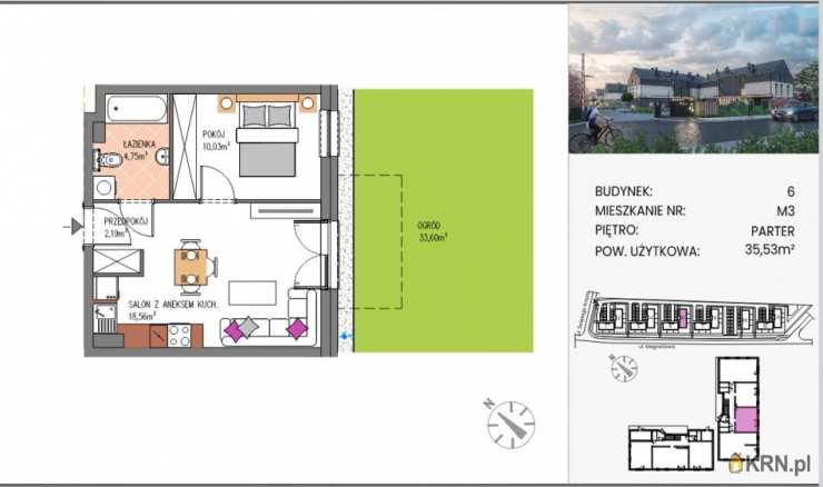 Siechnice, ul. , 2 pokojowe, Mieszkanie  na sprzedaż