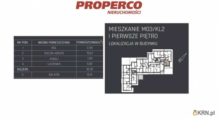 2 pokojowe, Mieszkanie  na sprzedaż, Jędrzejów, ul. 