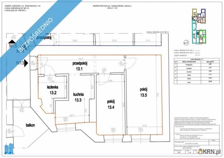 2 pokojowe, Mieszkanie  na sprzedaż, Kraków, Stare Miasto, ul. Rakowicka