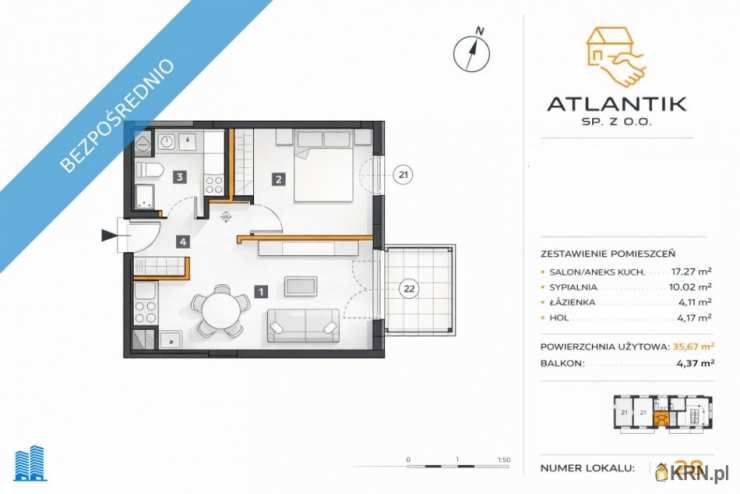 Mieszkanie  na sprzedaż, 2 pokojowe, Warszawa, Ursynów, ul. 