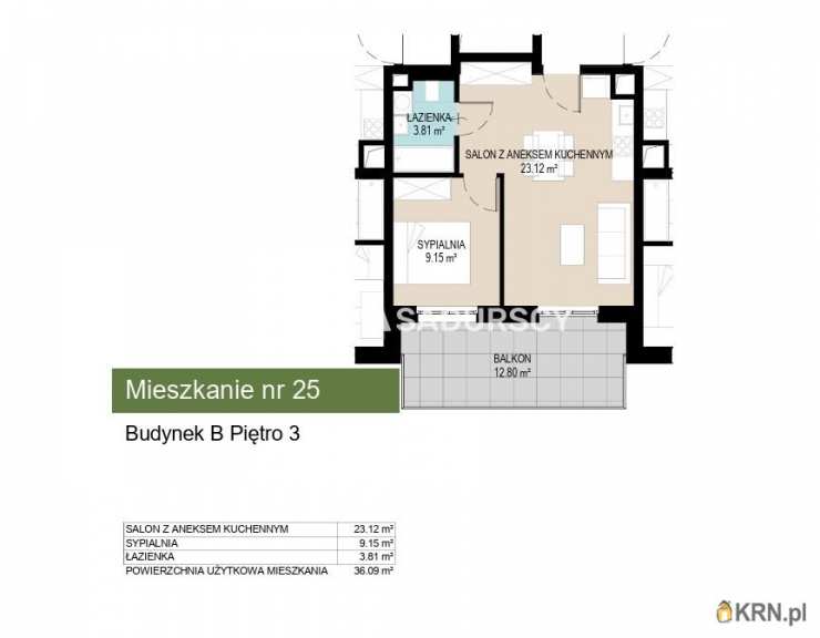 2 pokojowe, Mieszkanie  na sprzedaż, Kraków, Wzgórza Krzesławickie, ul. Kantorowicka