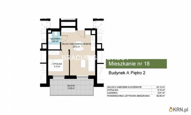 2 pokojowe, Mieszkanie  na sprzedaż, Kraków, Wzgórza Krzesławickie, ul. Kantorowicka