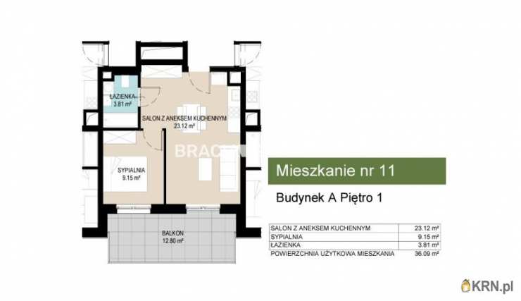 2 pokojowe, Mieszkanie  na sprzedaż, Kraków, Wzgórza Krzesławickie, ul. Kantorowicka