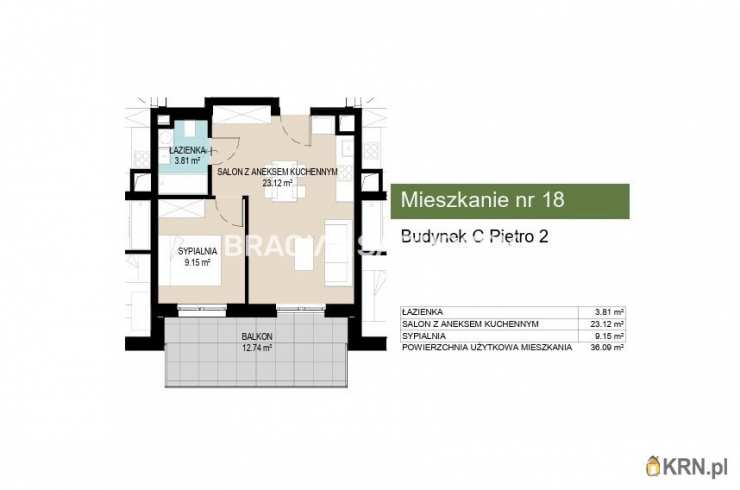 2 pokojowe, Mieszkanie  na sprzedaż, Kraków, Wzgórza Krzesławickie, ul. Kantorowicka