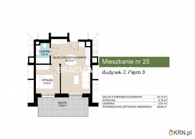 2 pokojowe, Mieszkanie  na sprzedaż, Kraków, Wzgórza Krzesławickie, ul. Kantorowicka