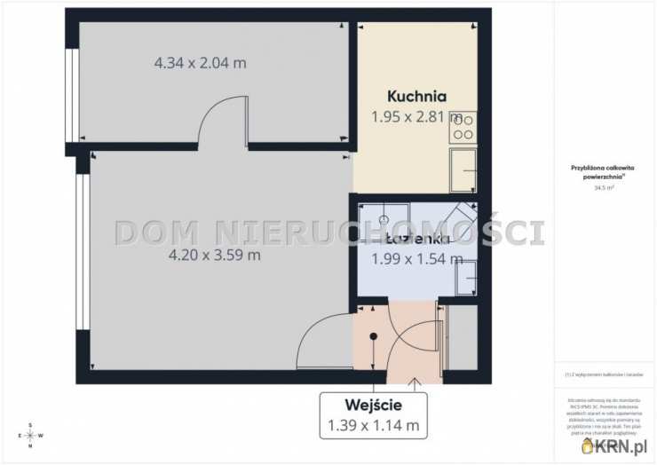 2 pokojowe, Mieszkanie  na sprzedaż, Olsztyn, Pojezierze, ul. Dworcowa