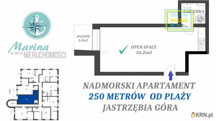 Władysławowo, Jastrzębia Góra, ul. Derdowskiego, 1 pokojowe, Mieszkanie  na sprzedaż