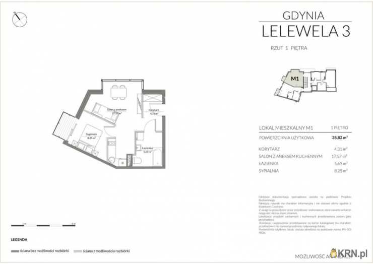 2 pokojowe, Gdynia, Działki Leśne, ul. J. Lelewela, Mieszkanie  na sprzedaż