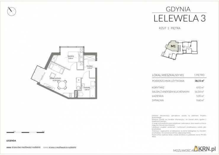 2 pokojowe, Mieszkanie  na sprzedaż, Gdynia, Działki Leśne, ul. J. Lelewela
